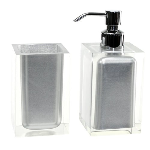 Silver Finish 2 Pc. Accessory Set Made With Thermoplastic Resins Gedy RA681-73